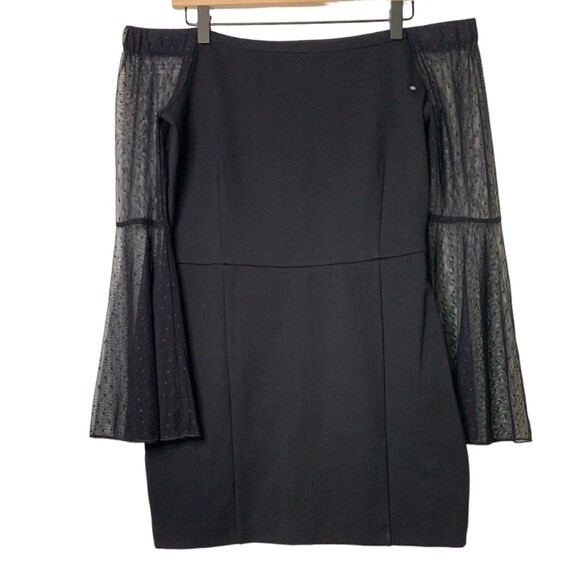 NWOT FRENCH CONNECTION LULA WOMENS OFF-THE-SHOULDER BODYCON DRESS. SIZE LARGE - Picture 3 of 7